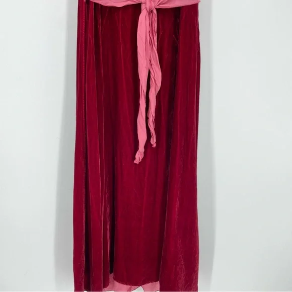 CP Shades Long Velvet Sleeveless Dress Size Small Red - Picture 3 of 8